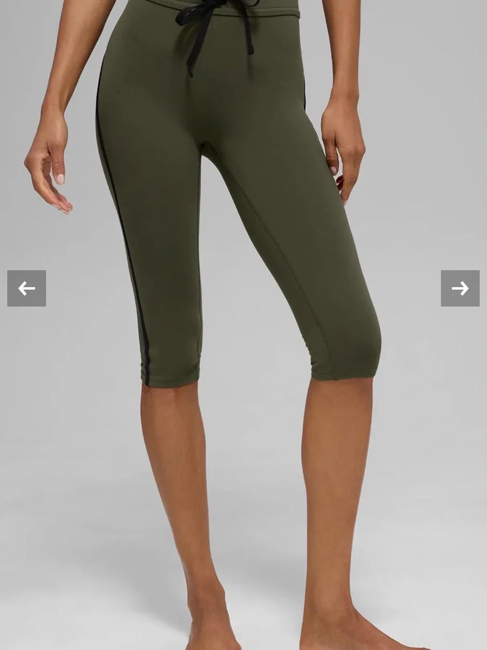 ALO Yoga Olive Green Joggers with Black Side Stripes